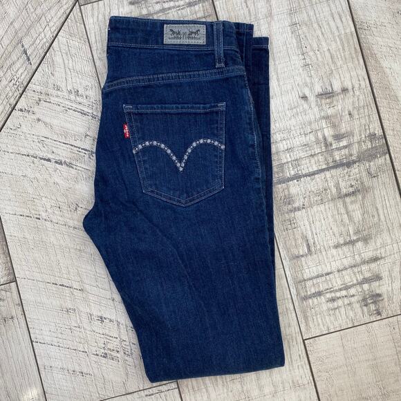 Levi's Women's Mid Rise Skinny Jeans Size 27 x 32 Embroidered Embellished - Picture 12 of 13